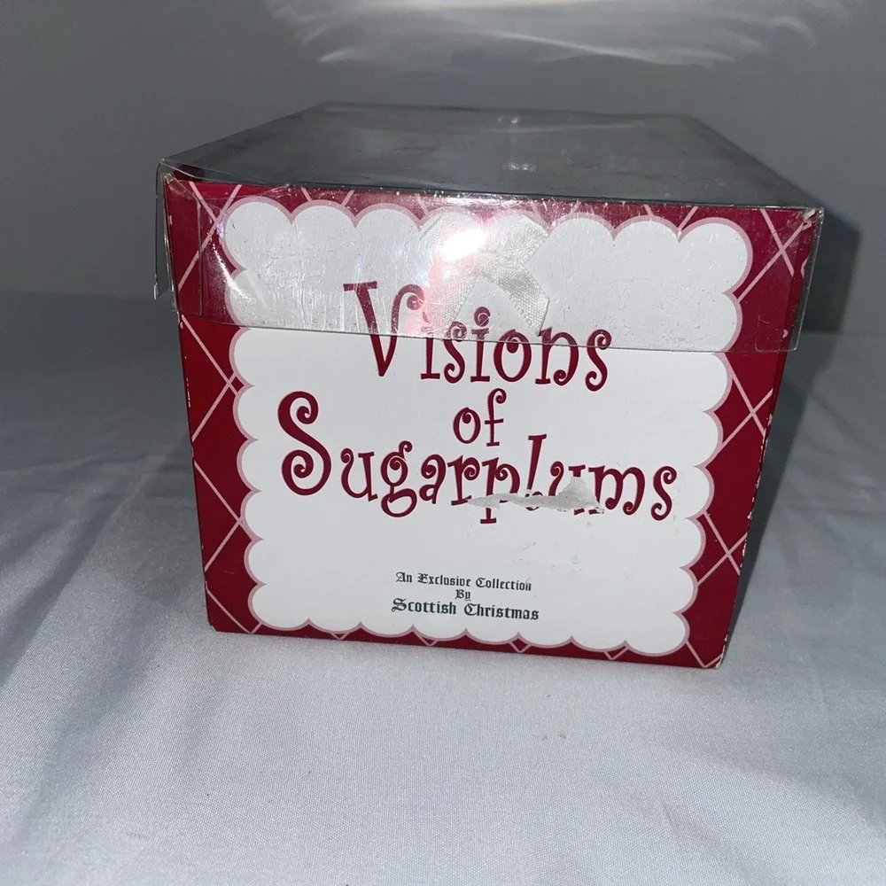 Scottish Christmas Visions of Sugarplums Santa Mrs Claus Glass Ornament 2003‎